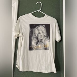 White Graphic T-Shirt with Dolly print